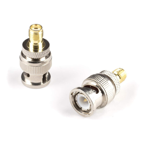 Gold SMA Female to BNC Male Adapter, 4 Pack Coupler, Male to Female Coaxial Connector for RF, SDI, HD-SDI