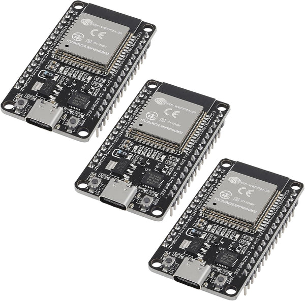 AITRIP 3PCS Type C 30pins CP2102 ESP-WROOM-32 ESP32 Development Board, 2.4GHz Dual-Mode WiFi + Bluetooth