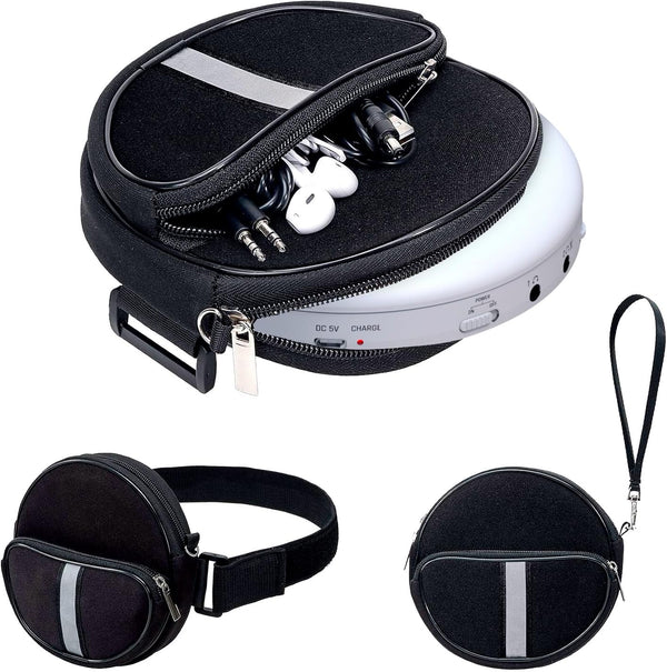 KLIM Portable CD Player Case, Waterproof Portable CD Player Carrying Case, Adjustable Strap,