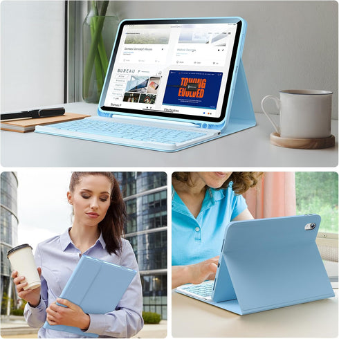 Kiloob 10th 10 2022 10.9", 10th 2022 for iPad Generation Case with Keyboard for Apple th Gen Keyboards Case with Pencil