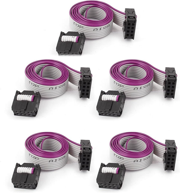 uxcell 5pcs FC8P 8-Pin IDC Socket Extension Flat Ribbon Cable Wire, 40cm Long