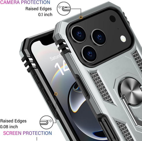 IKAZZ 17 6.9 Inch 16ft for iPhone Pro Max Case with Screen Protector,Military Grade Shockproof Heavy Duty Protective