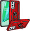 Military Grade Shockproof Case for Oneplus 9 Pro, 360 Metal Rotating Ring Kickstand Holder, Heavy Duty Red