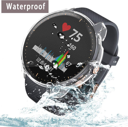 Compatible Waterproof Protective Case for Garmin Vivoactive 3 Music, Soft TPU Plated Screen Protector Cover,