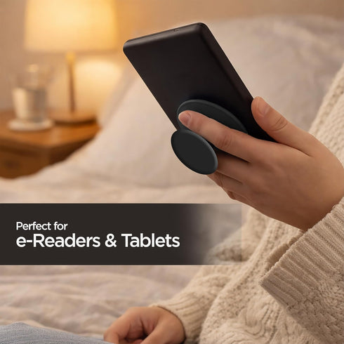 ENCASED Comfort Grip Holder for E-Readers and Tablets - Collapsible Handle (Black)