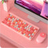 Keyboard Mouse Combos, 86 Keys Retro Typewriter Flexible Keyboard, 2.4G USB Mouse 1200DPI, Round Keycap Design