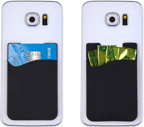 Credit Card/ID Card Holder - Silicone Material, Attach to Almost Any Phone, Carry Essential Cards with Safe Flight Cloth