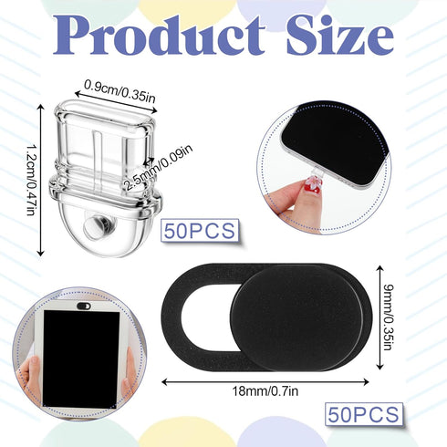 Qulkws 100 PCS White Anti Dust Silicone Type C Charging Port and Webcam Cover Slide, Clear Charging Port Covers Anti