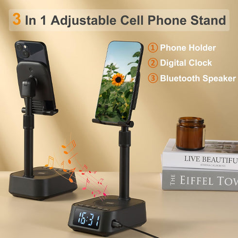 ASEAT Gifts for Men Women, Adjustable Phone Stand Bluetooth Speaker, Birthday Gifts Him Husband, Phone Holder