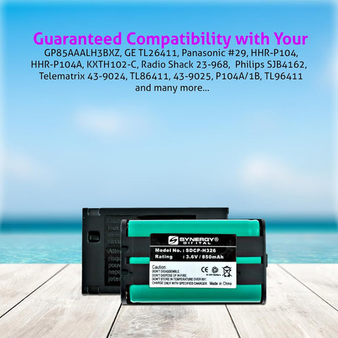 Empire Cordless Phone Battery, 3.6 Volt, Ni-MH 850mAh, Replacement for PANASONIC HHR-P104