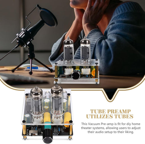 Veemoon Tube Amplifier Hi-fi Stereo Preamp Pre-amp for Record Player Pre-amp for Phono Preamp Home Theater Amplifier