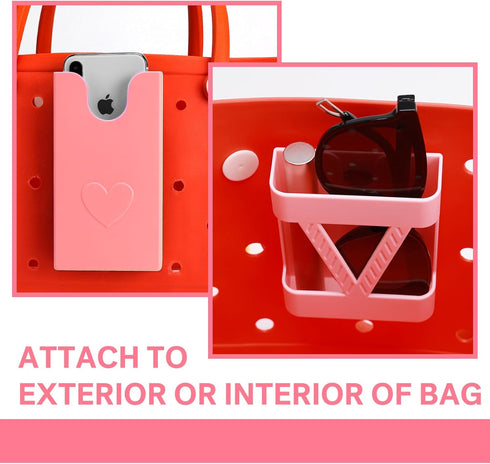 2pcs Phone Case Accessory Compatible with Bogg Bags, Phone Case Holder Charm Accessory for Beach Bag Tote Bag Charm Accessory