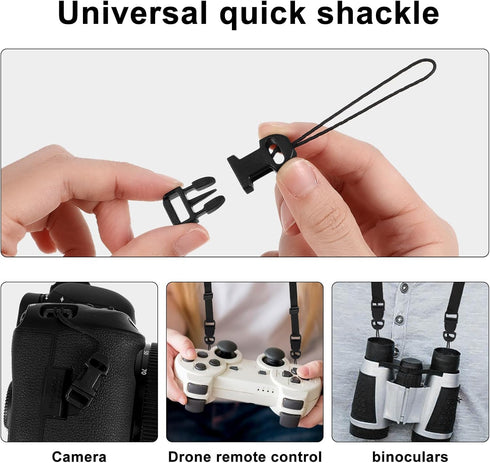 Quick Release Camera Strap, 6 Pcs Black QD Loops Connector for Digital Cameras, Binoculars