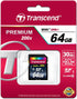 Transcend 64GB 10 30MB/s (TS64GSDXC10) SDXC Class Flash Memory Card Up
