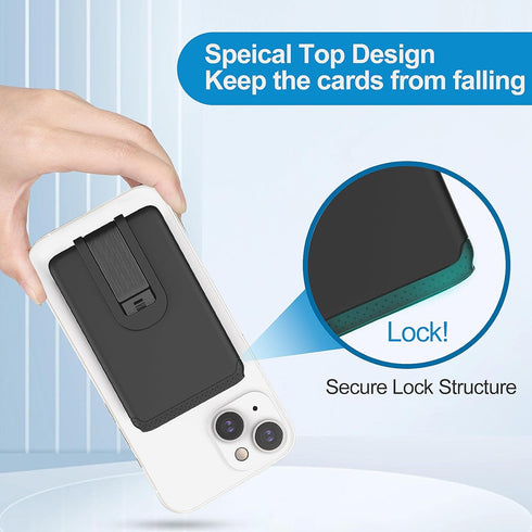 Senose Silicone Phone Card Holder, Stick on Credit Card Holder with Stand for Back of Phone, Anti Slip Compatible with