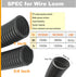 Split Wire Conduit Looms Tube Management Organizer, Flexible Cover, Black, 1in-10ft