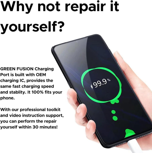 Charging Port Replacement Kit for Galaxy S20 5G US Version, SM-G981U, Dock Board USB-C Connector with Manual and Toolkit