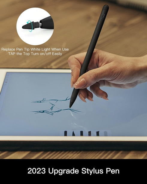 Wireless Charging Pencil 2nd Generation for Apple, iPad Stylus Pen with Palm Rejection for iPad Models 10/9/8, Mini,