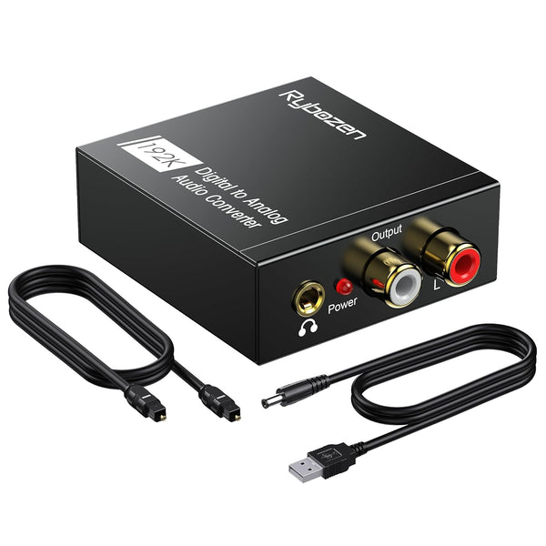 MICROWARE Digital to Analog Audio Converter 192KHz, DAC Digital SPDIF Coaxial Optical Convert