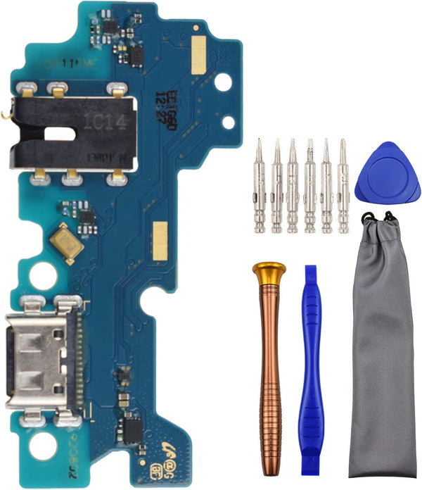 USB Charging Port Replacement Assembly for Samsung Galaxy A32 SM-A325F with Microphone Headphone Jack and Tool Kit