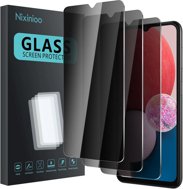 3 Pack Privacy Screen Protector for Samsung Galaxy A12/A13/A13 LTE/A32 5G/A03S/A02S, Anti Spy Tempered Glass 9H