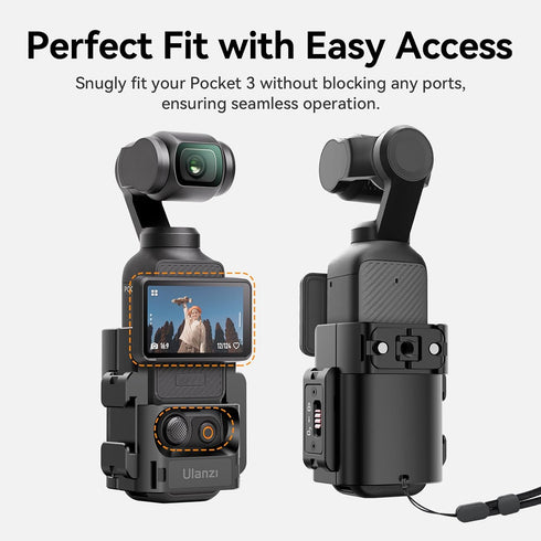 ULANZI PK-06 Expansion Adapter for DJI Osmo Pocket 3 - Aluminum Protective Cage with Mounting Options