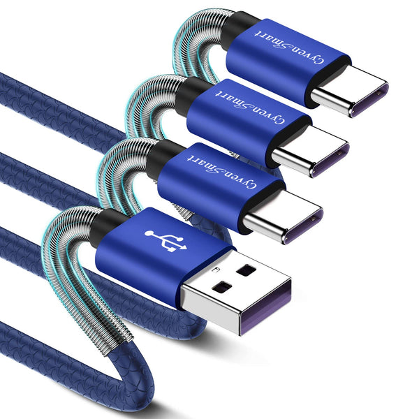 10ft USB Type C Cable 3 Pack - USB A 2.0 to USB-C Fast Charger, Durable TPE, Compatible with Samsung Galaxy S10/S9/S8