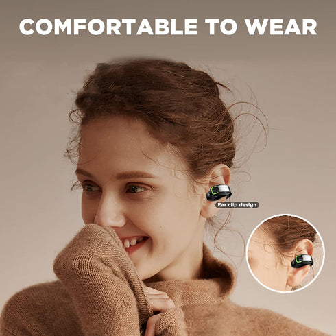 Open Ear Bluetooth Headphones, Air Conduction Earbuds with Charging Case for Running Workout