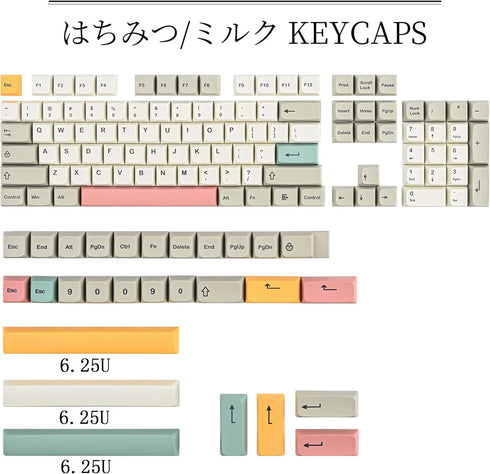 PBT Keycaps 60 Percent Dye-Sub XDA 134 Retro Keycap Set for Cherry MX Gateron Kailh Switches, Gaming Mechanical Keyboard