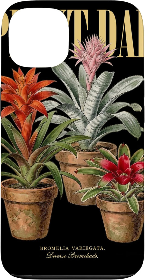 Vintage Plant Art Lovers DonaOnca Vintage Bromeliad Plant Dad Nature Flora Gardener Case for iPhone 13