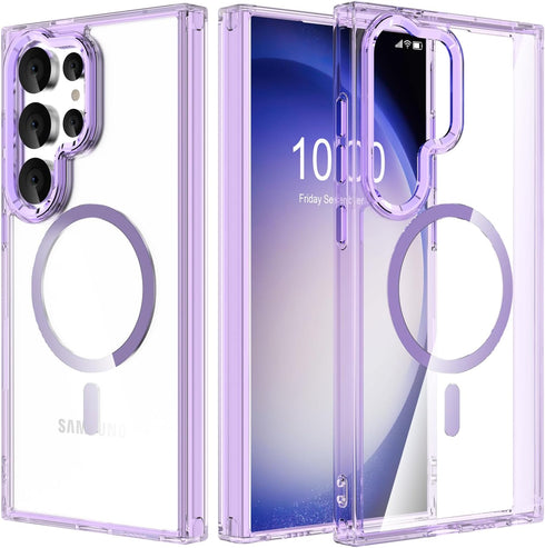 DAKORIE Clear Slim Case for Samsung Galaxy S24 Ultra, Military Grade Anti-Drop Phone Cover 6.8 inch - Purple