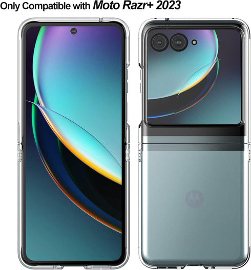 Foluu Motorola Razr+ 2023 Case, Clear Hard PC Back Bumper Protective Shockproof Scratch Resistant Case