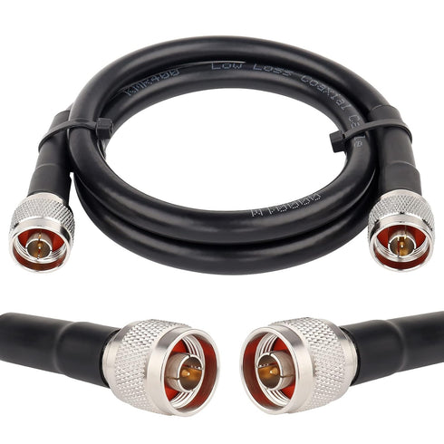 XRDS-RF N Male to N Male Cable, 3FT Low Loss KMR400 Coax Extension for 3G/4G/5G/LTE/GPS/WiFi/RF
