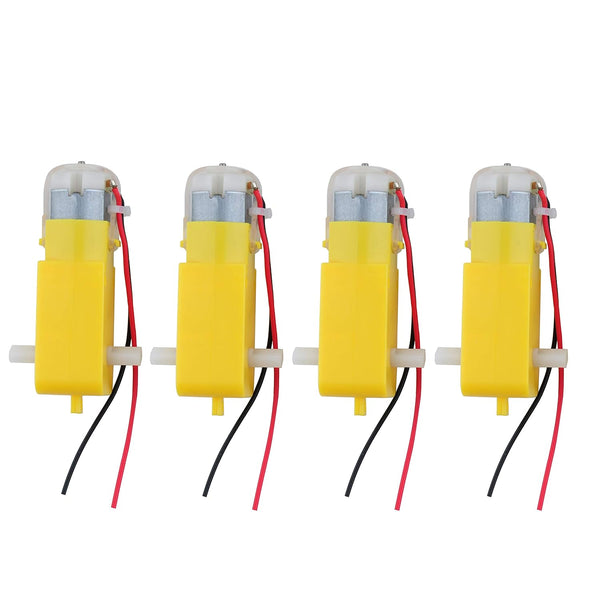 4PCS DC TT Motor Gearbox Motor - 3-6V Dual Shaft Geared Electric