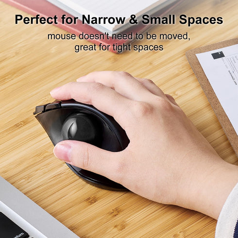 ELECOM EX-G Trackball Mouse, 2.4GHz USB Wireless, Ergonomic Design, 6 Programmable Buttons for Laptop PC