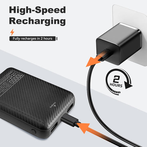FERNIDA 10000mAh 5V 3A Pack Power Bank Portable Charger USB Battery for Heated Vest & Heated Pants & Smartphone