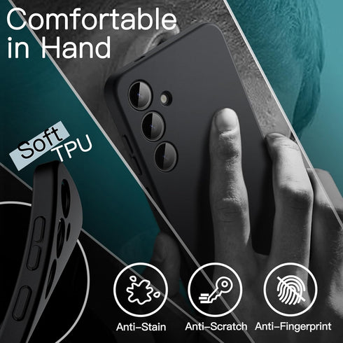 JETech S24 5G, Slim Fit Case for Samsung Galaxy Plus Camera Lens Full Protection, Soft TPU Thin Protective Phone Cover