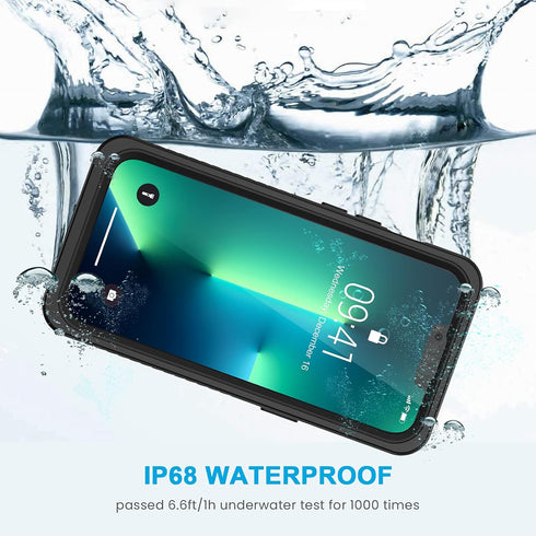 Lanhiem IP68 Waterproof Case for iPhone 13 Pro, Dustproof Shockproof Full Body Cover with Built-in Screen Protector