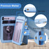 M-Plateau RFID Blocking Phone Wallet Stick on Leather, Attachable Card Holder for Most Smartphones (Sky Blue)