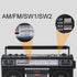 Portable Cassette Player Boombox AM/FM/SW1/SW2 Radio Tape Player Recorder with Bluetooth