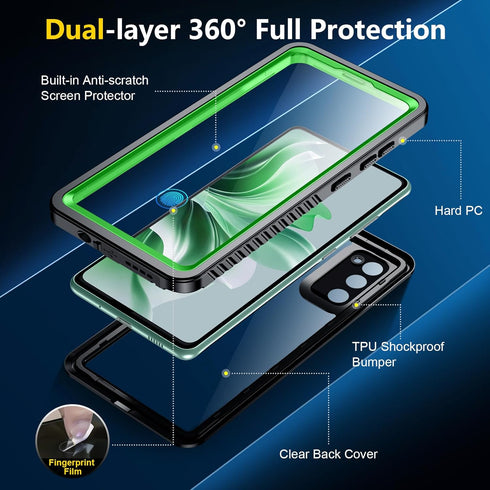 SPIDERCASE Waterproof Case for Samsung Galaxy S20 FE 5G, 12FT Shockproof, IP68, Rugged, Built-in Screen Protector,