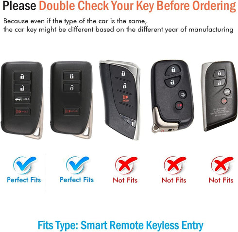 Tukellen Leather Key Fob Cover for Lexus with Keychain, Compatible with RX ES GS LS NX RS GX LX RC LC Smart Key - Brown.
