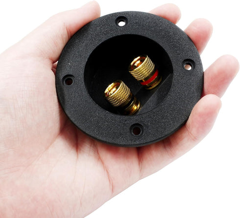2-Way Speaker Box Terminal Cup, 3 Inch Round Stereo Screw Cup Connectors, Home Stereo Screw Cup Connectors, Pack of 2