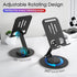 HZZADZXW 360 17 16 Metal Cell Phone Stand for Desk, Multi-Angel Adjustable Rotation Desktop Phone Holder and Foldable