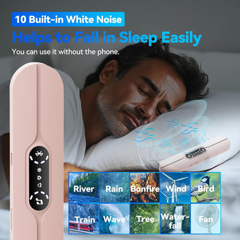 10 400mAh Under Pillow Speaker Bluetooth for Sleeping - Bone Conduction Pillow Speaker with Built-in White Noise