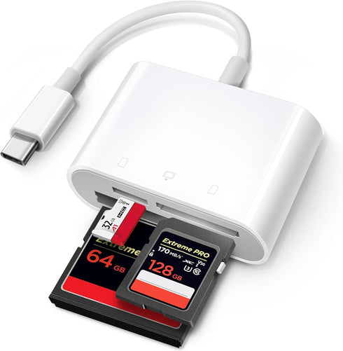 USB C SD Card Reader for iPhone 15/iPad/Mac, ChiaoPio USB C to SD CF Adapter with Compact Flash/CF/SD/MicroSD Slots