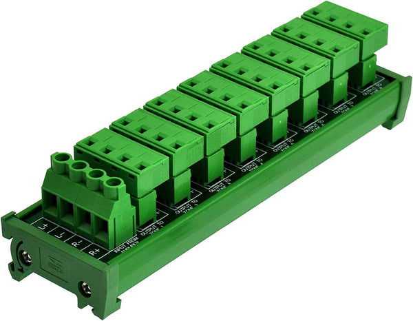 OONO Whole House Audio Stereo - 8-Zone Speaker Distribution Module with DIN Rail Mount Carrier
