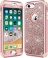 Hython Heavy Duty Full-Body Defender Case for iPhone 7 & 8, Rose Gold, Shockproof Hybrid Glitter Hard Shell Cover.