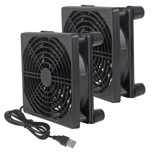 Meimom 2PACK Quiet 120mm Fan, Cooling Case Fan for Receiver DVR Xbox TV