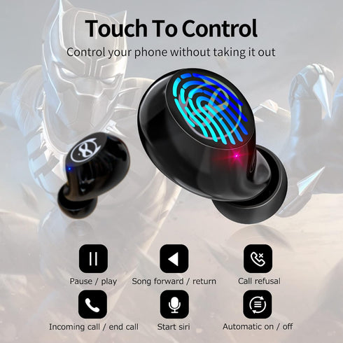 Kids Wireless Earbuds, Bluetooth 5.3 Noise Reduction Headset for Small Ears with Touch Control